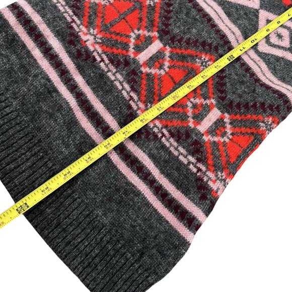 J Crew Womens Fair Isle Wool Mohair Blend Sweater Size L Gray Nordic Preppy - Picture 7 of 8